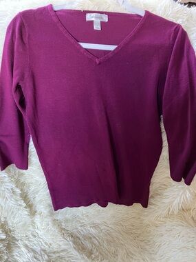 dressbarn Plum V-Neck Sweater